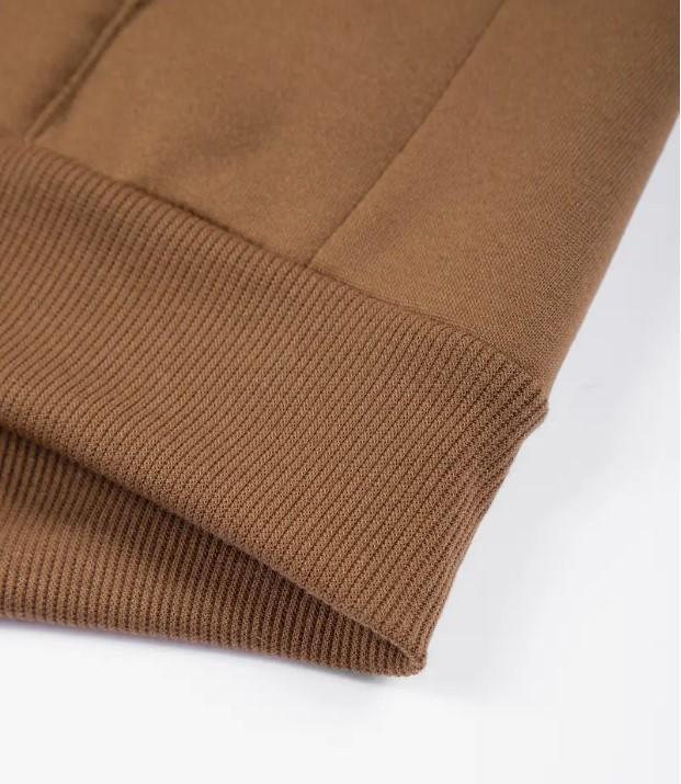 Men’s Brown Fleece Zipper Track Suit – 2 Pcs Warm Winter Outfit | Stylish Ban Collar Tracksuit