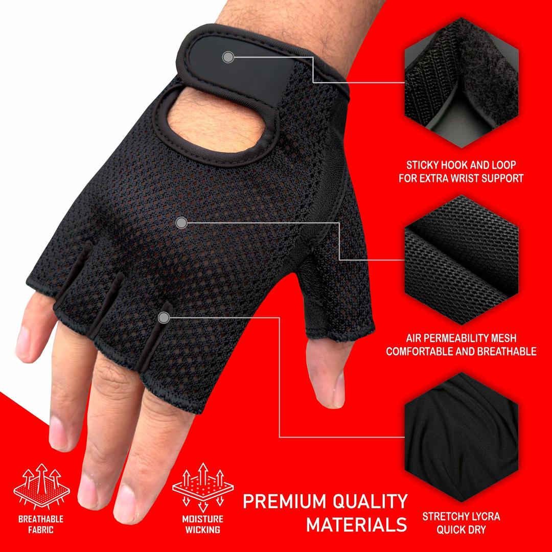 Mesh L5 Weightlifting Gloves – Padded, Adjustable & Breathable