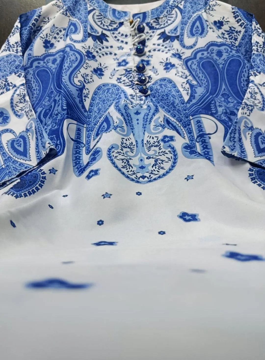 2 Pcs Women's Swiss Lawn Printed Co-Ord Set – Blue | Pista Collection