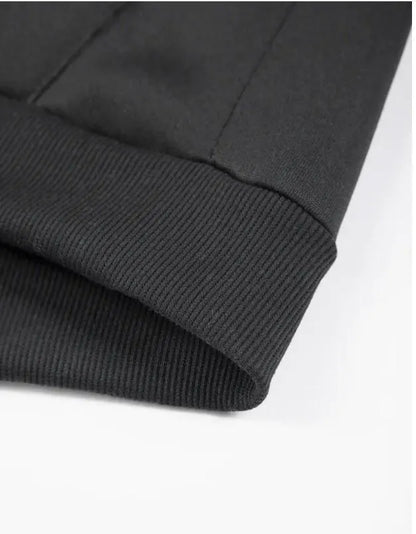 Men’s Black Fleece Zipper Track Suit – 2 Pcs Warm Winter Outfit | Stylish Plain Tracksuit for Men