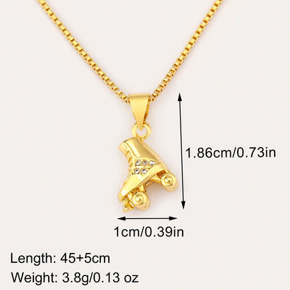 Nidin New Arrival Punk Boot Shape Zircon Pendant Necklace 3 Styles Choice For Female Male Trendy Personality Jewelry Party Gifts - Nextwave Zone