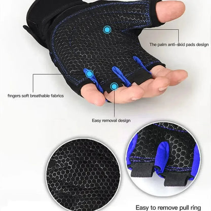 Gym Gloves for Men Women Fitness Weight Lifting Wristband Gloves Body Building Training Sports Exercise Cycling Glove Shockproof - Nextwave Zone
