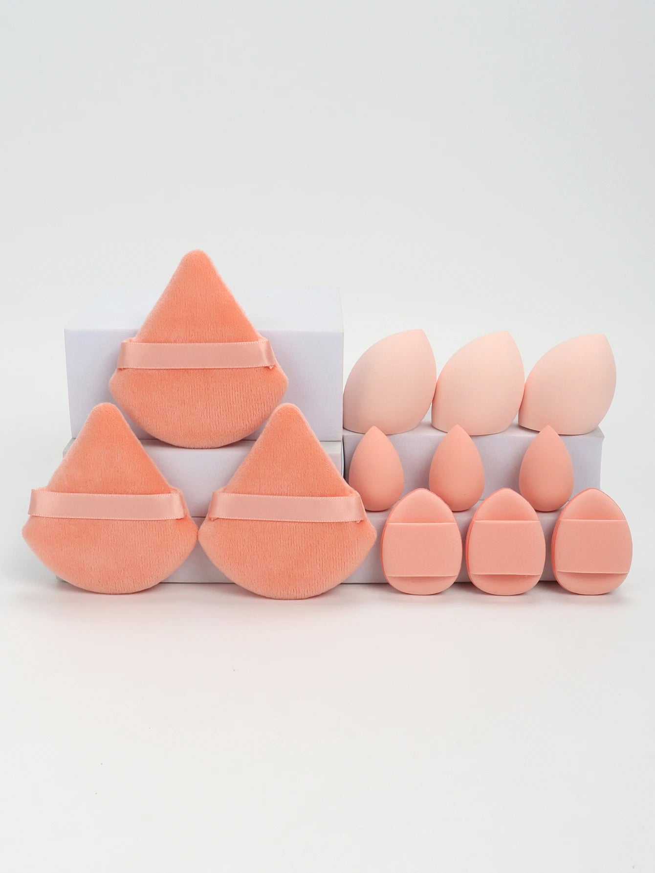 12-Piece All-Purpose Makeup Sponge Set, Made of 3 Loose Powder Puffs, 3 Mini Air Cushion Puffs, 3 Beauty Eggs and 3 Mini Beauty - Nextwave Zone