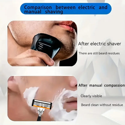 6-Layers Safety Razor Set High Quality Men Razor Sharp Stainless Steel Shaving Changeable Shaver Head Blade ﻿ - Nextwave Zone