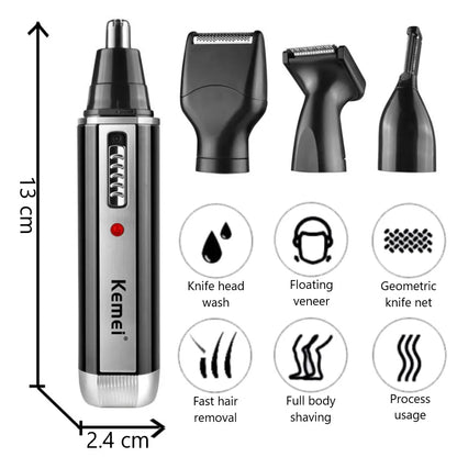 4in1 Rechargeable Nose Trimmer Beard Trimmer for Men Ear Eyebrow Nose Hair Trimmer for Nose and Ear Hair Removal Clean Machine - Nextwave Zone