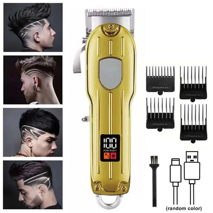 Professional Hair Clipper and Trimmer Set Men Electric Razor Shavers Beard Trimmer Rechargeable Barber Clippers Haircut Kit - Nextwave Zone