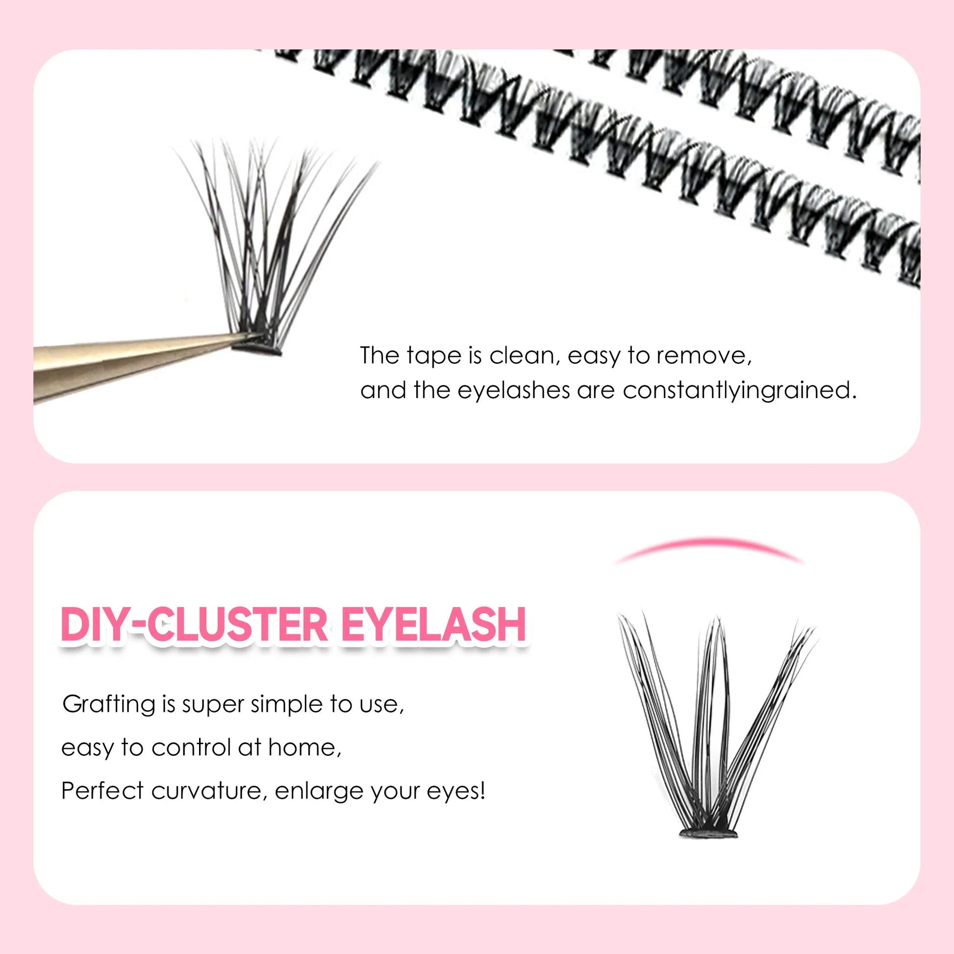 DIY Lashes Extension Kit Eyelashes 200 PCS Clusters Lash Bond and Seal Makeup Tools for Gluing Lashes Gluing Glue Accessories - Nextwave Zone