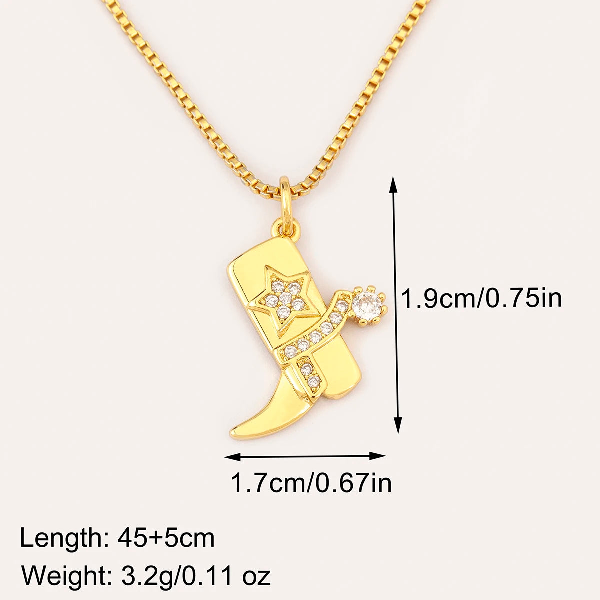 Nidin New Arrival Punk Boot Shape Zircon Pendant Necklace 3 Styles Choice For Female Male Trendy Personality Jewelry Party Gifts - Nextwave Zone