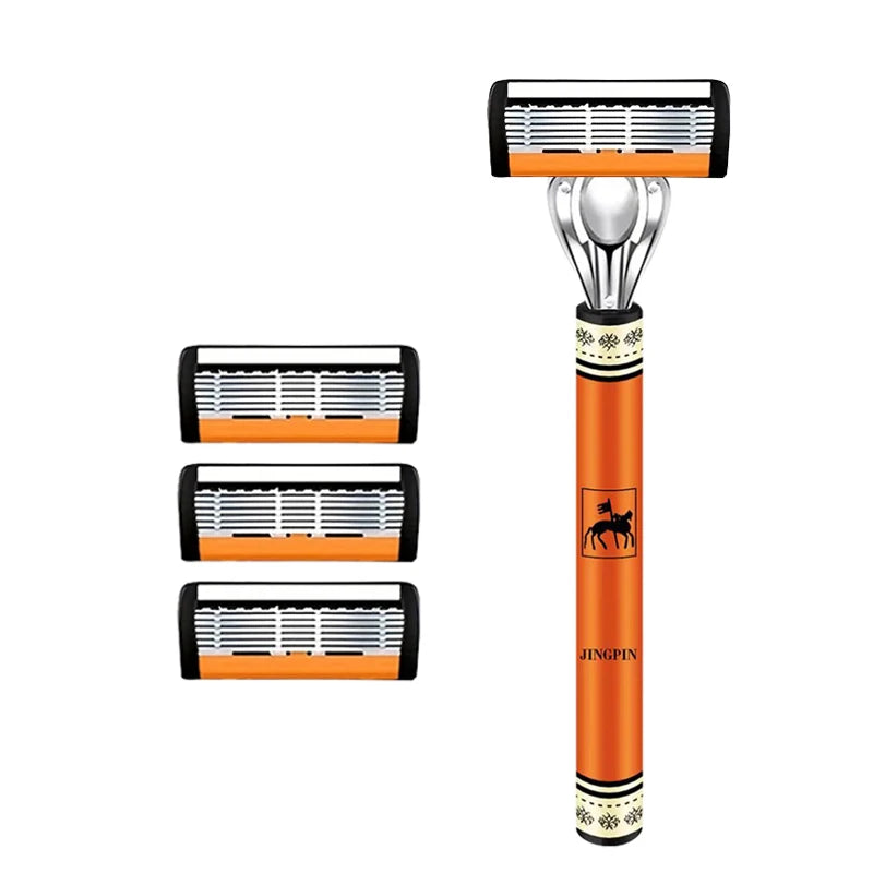 6-Layers Safety Razor Set High Quality Men Razor Sharp Stainless Steel Shaving Changeable Shaver Head Blade ﻿ - Nextwave Zone