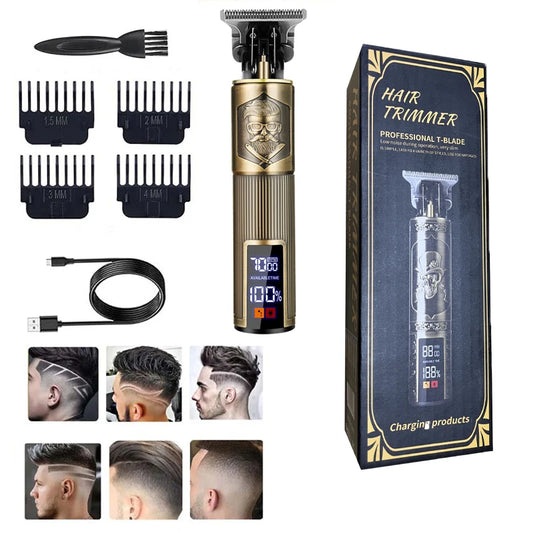 T9 Vintage USB Hair Clipper Professional Trimmer Cordless Haircut Machine Shaver Rechargeable Hair Trimmer Adjustable Barber - Nextwave Zone