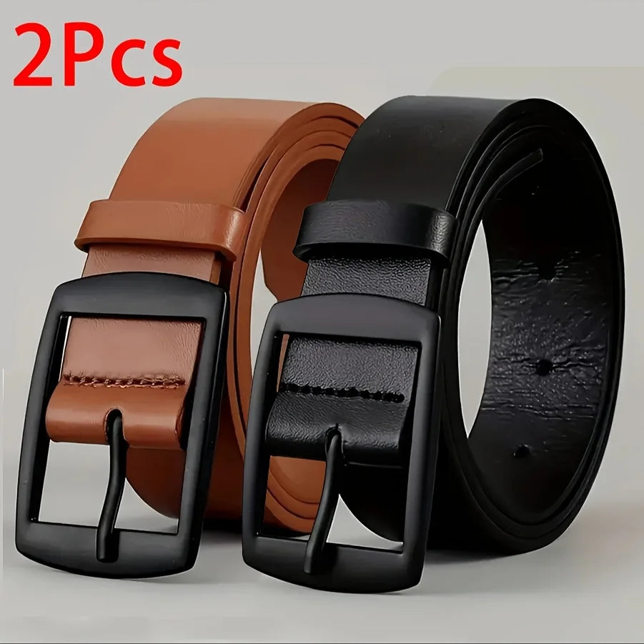 New Luxury Belt for Men PU Leather Belt Metal Pin Buckle High Quality Famous Brand Designer Waist Strap Belt for Jeans Plus Size - Nextwave Zone