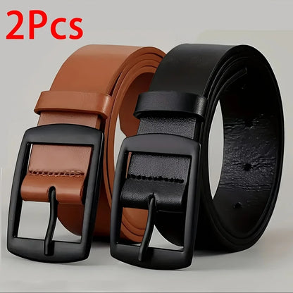 New Luxury Belt for Men PU Leather Belt Metal Pin Buckle High Quality Famous Brand Designer Waist Strap Belt for Jeans Plus Size - Nextwave Zone