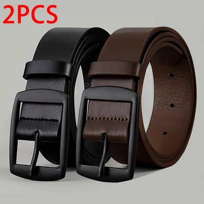 New Luxury Belt for Men PU Leather Belt Metal Pin Buckle High Quality Famous Brand Designer Waist Strap Belt for Jeans Plus Size - Nextwave Zone