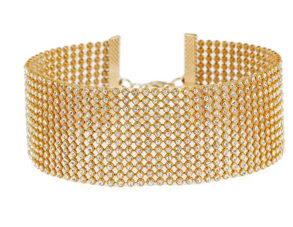 Silver Plated Crystal Women Popular Bundle Neck Element Necklace Extra Wide Wedding Party Diamante Choker Jewelry Gifts - Nextwave Zone