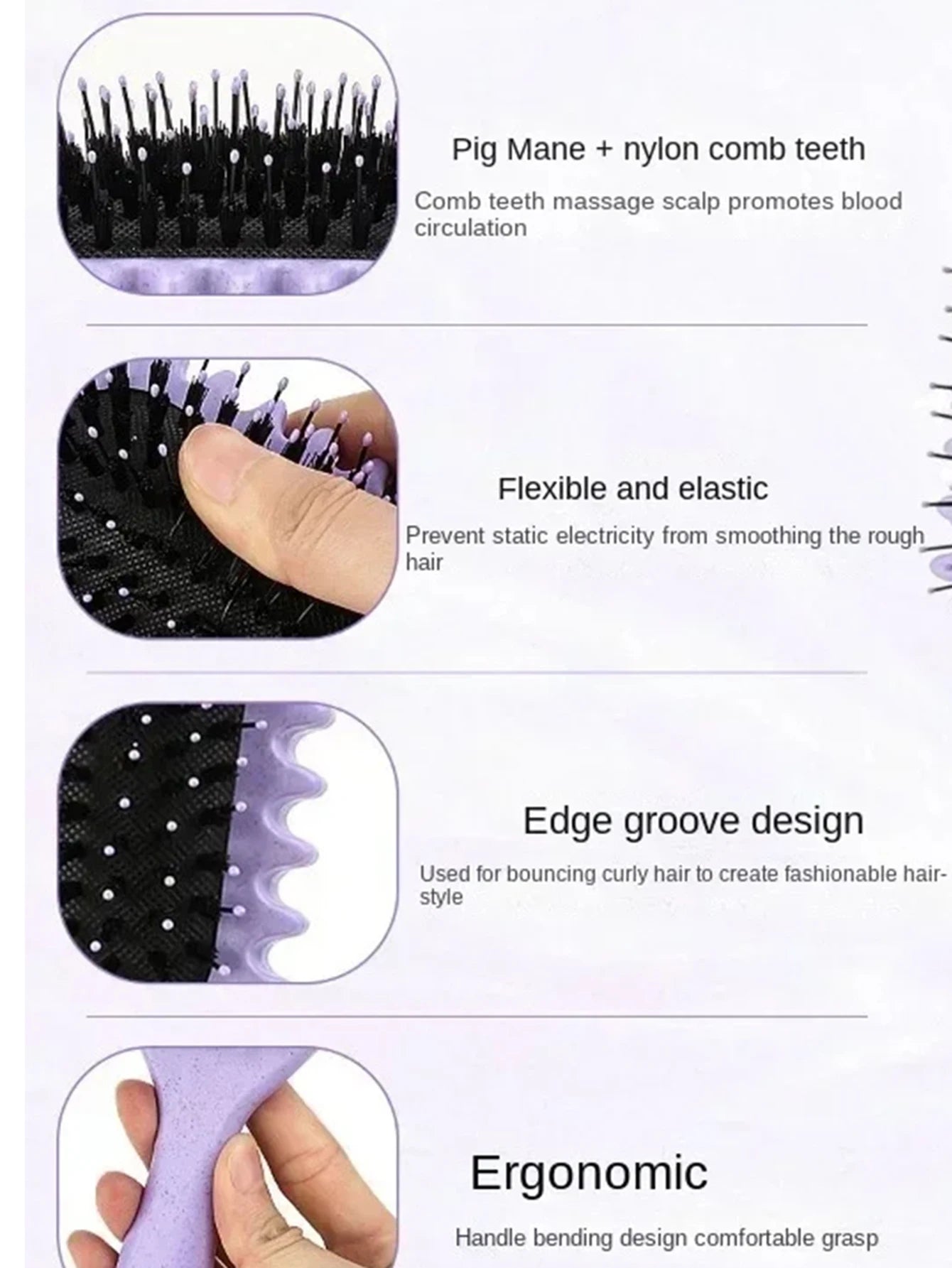 1PCS Curly Hair Definition Styling Brush Wrinkle Removal Hair Brush Entangled Wet Curly Hair Comb Styling Curly Hair Tool - Nextwave Zone