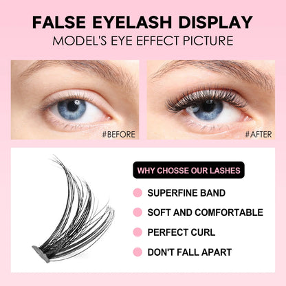 DIY Lashes Extension Kit Eyelashes 200 PCS Clusters Lash Bond and Seal Makeup Tools for Gluing Lashes Gluing Glue Accessories - Nextwave Zone