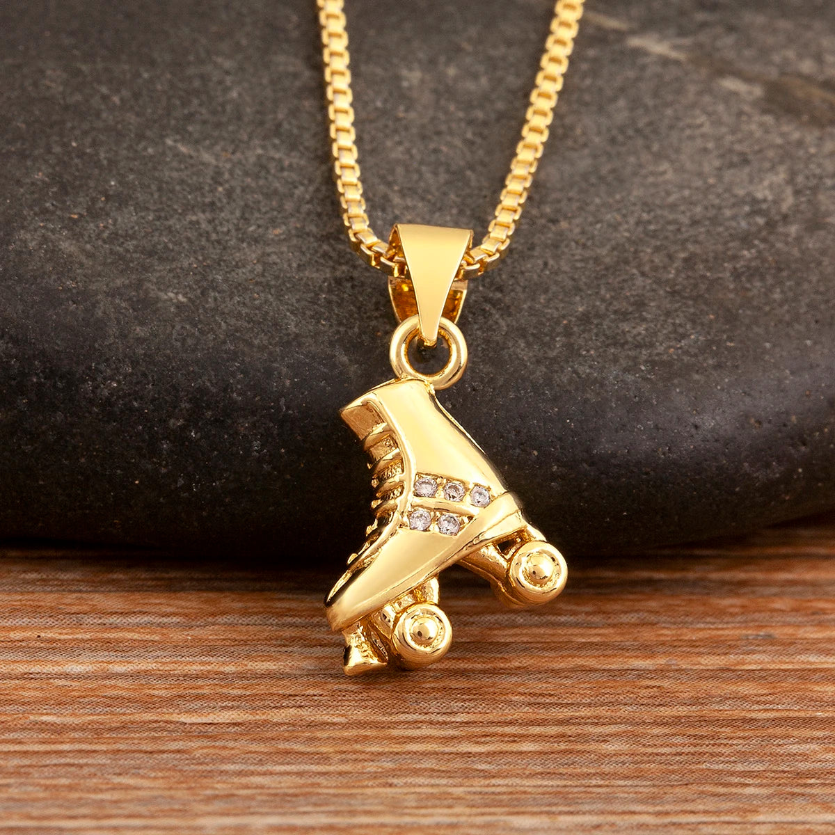 Nidin New Arrival Punk Boot Shape Zircon Pendant Necklace 3 Styles Choice For Female Male Trendy Personality Jewelry Party Gifts - Nextwave Zone