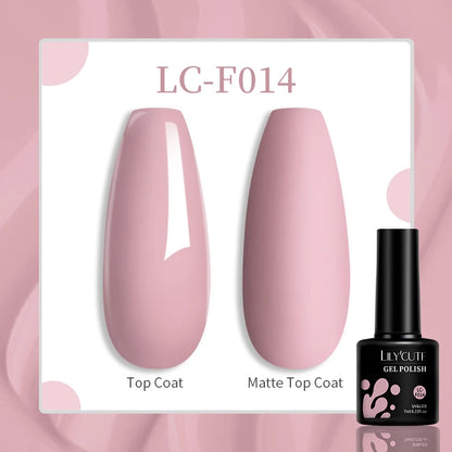LILYCUTE Pink Purple Color Gel Nail Polish Spring Summer Semi Permanent For Manicure Soak Off Nail Art Gel Varnish - Nextwave Zone