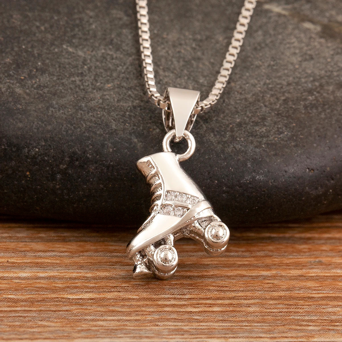 Nidin New Arrival Punk Boot Shape Zircon Pendant Necklace 3 Styles Choice For Female Male Trendy Personality Jewelry Party Gifts - Nextwave Zone