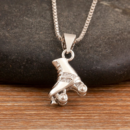 Nidin New Arrival Punk Boot Shape Zircon Pendant Necklace 3 Styles Choice For Female Male Trendy Personality Jewelry Party Gifts - Nextwave Zone