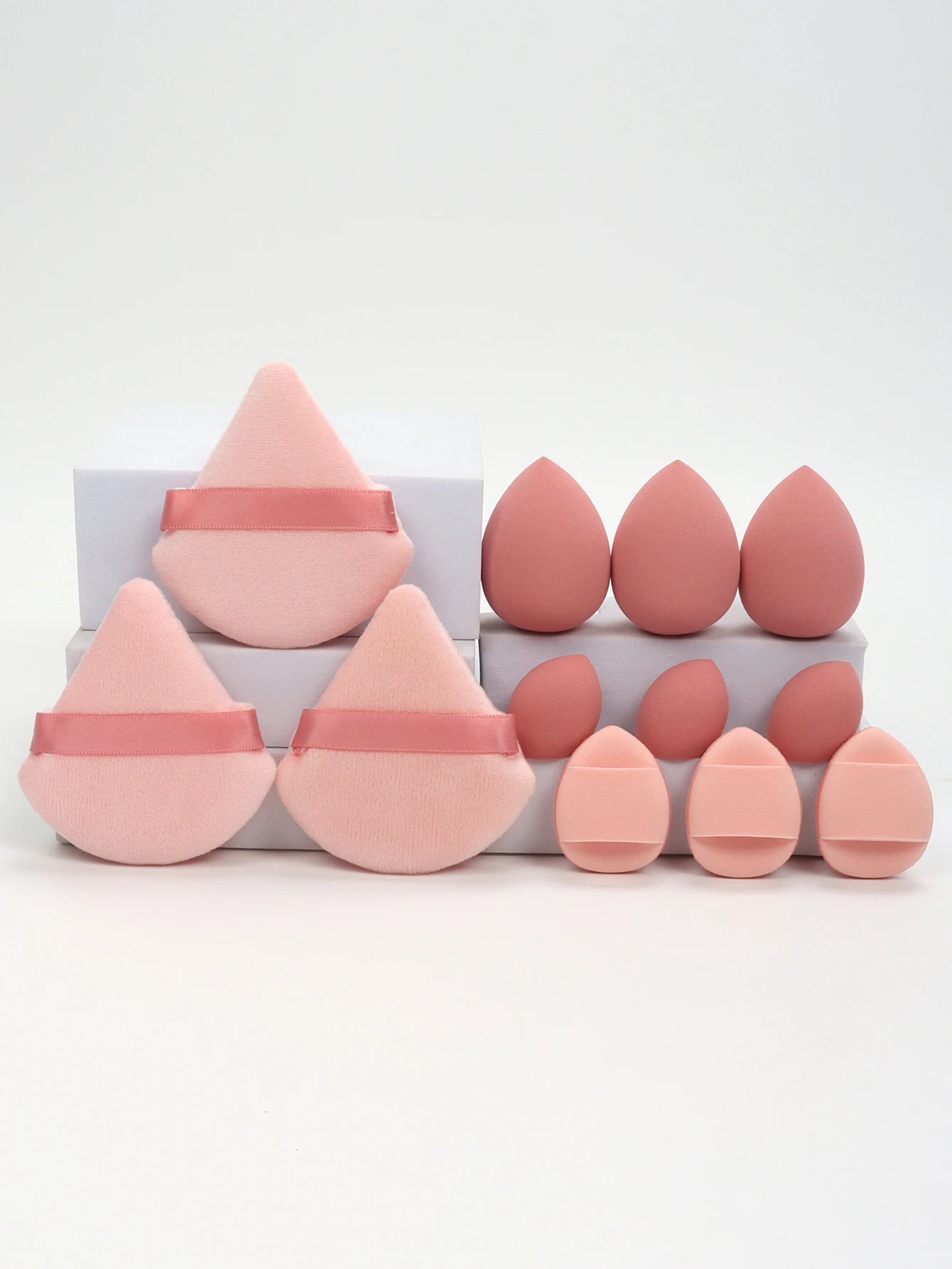 12-Piece All-Purpose Makeup Sponge Set, Made of 3 Loose Powder Puffs, 3 Mini Air Cushion Puffs, 3 Beauty Eggs and 3 Mini Beauty - Nextwave Zone