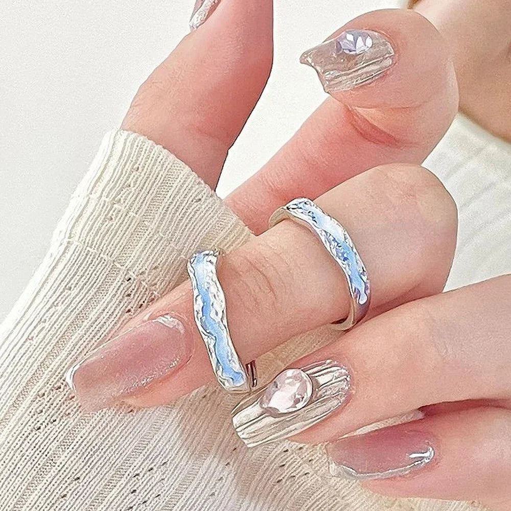 Romance Luminous Couple Ring Fashion Women Men Adjustable Finger Glow in Dark Blue Light Rings Vintage Luxury Love Couples Rings - Nextwave Zone