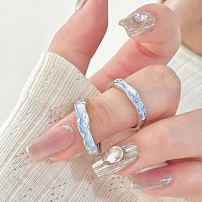 Romance Luminous Couple Ring Fashion Women Men Adjustable Finger Glow in Dark Blue Light Rings Vintage Luxury Love Couples Rings - Nextwave Zone