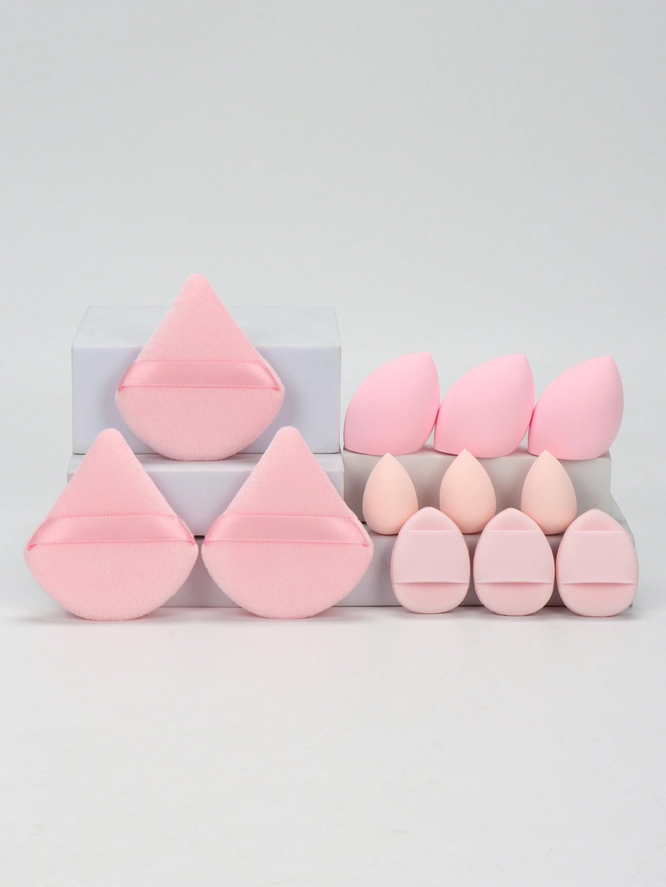 12-Piece All-Purpose Makeup Sponge Set, Made of 3 Loose Powder Puffs, 3 Mini Air Cushion Puffs, 3 Beauty Eggs and 3 Mini Beauty - Nextwave Zone