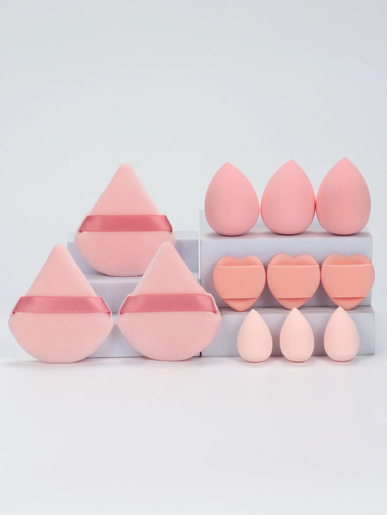 12-Piece All-Purpose Makeup Sponge Set, Made of 3 Loose Powder Puffs, 3 Mini Air Cushion Puffs, 3 Beauty Eggs and 3 Mini Beauty - Nextwave Zone