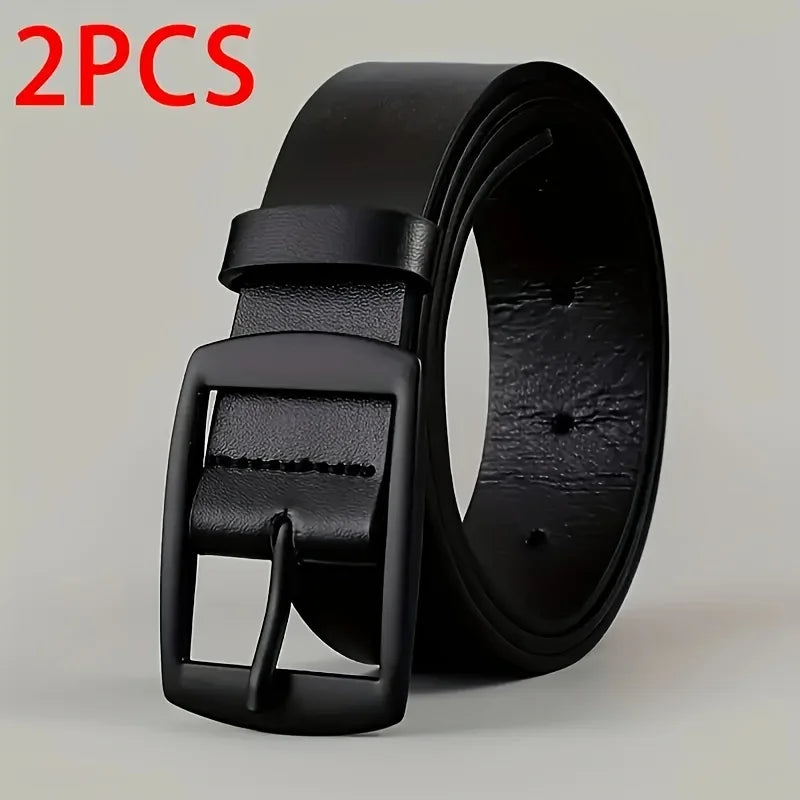 New Luxury Belt for Men PU Leather Belt Metal Pin Buckle High Quality Famous Brand Designer Waist Strap Belt for Jeans Plus Size - Nextwave Zone