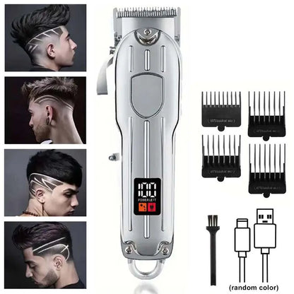 Professional Hair Clipper and Trimmer Set Men Electric Razor Shavers Beard Trimmer Rechargeable Barber Clippers Haircut Kit - Nextwave Zone